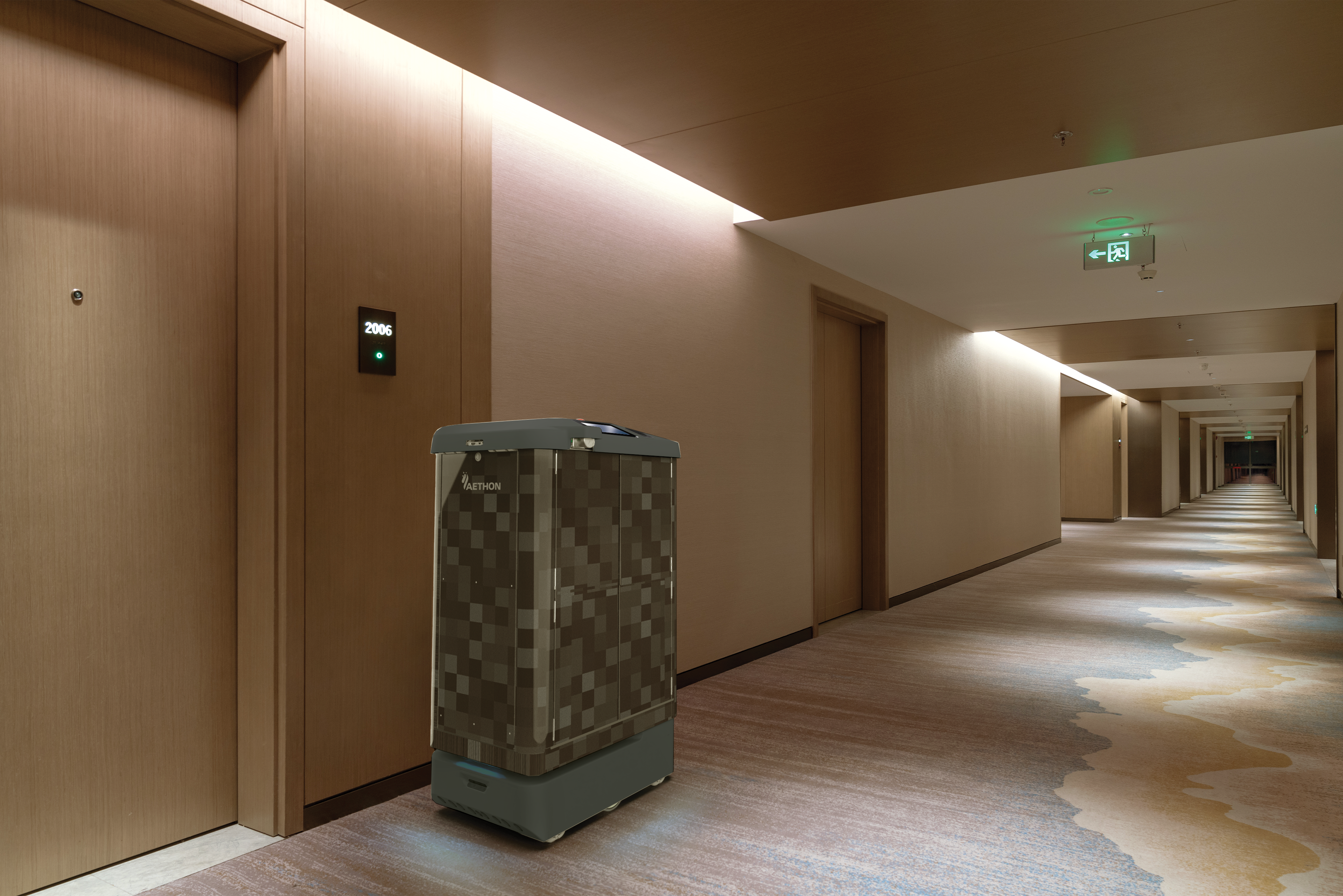 Aethon mobile robots allow you to offer mobile delivery to hotel rooms.